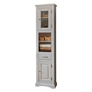 Magas Fürdőszoba Szekrény 2 Ajtóval és 1 Fiókkal, Romantic, Sz45xM30xM190 cm