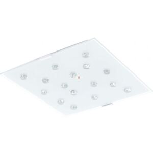 Eglo 93417 LED-es mennyezeti lámpa 12W 29x29cm szatin üveg/átlátszó kövek Santiago 1