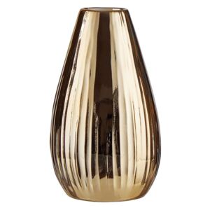 RIFFLE porcelán váza, arany 15,50 cm