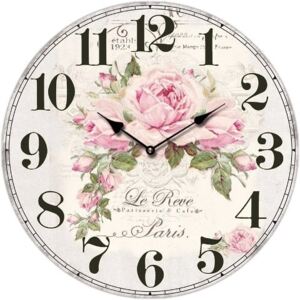 Isabelle Rose® Kerek falióra rózsás motívumokkal 15 cm