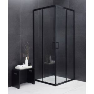 Mexen Rio zuhanykabin elhúzható ajtóval - 80 x 80 cm - fekete profil (860-080-080-70-00)