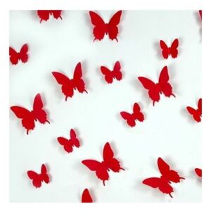 Butterflies 12 db-os piros falmatrica szett - Ambiance