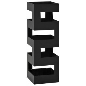 Fekete acél esernyőtartó Tetris-mintával