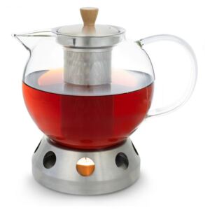 Klarstein Sencha, formatervezett teafőző kancsó, Hibiscus nemesacél melegítővel, 1,3 l, behelyezhető szűrő