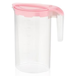 Műanyag kancsó fedővel 1.75 l, púder rózsaszín