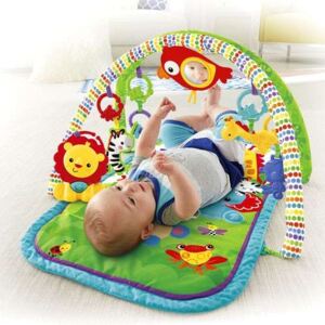 Fisher Price 3in1 zenélő Játszószőnyeg - Esőerdő - kék-zöld
