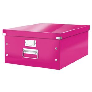 Irattároló doboz, A3, lakkfényű, LEITZ Click&Store, rózsaszín (E60450023)