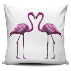 Home de Bleu Flamingos In Love rózsaszín-fehér díszpárna, 43 x 43 cm - Kate Louise