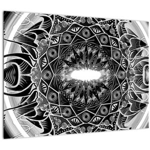 Fekete-fehér díszek képe (Modern kép, Vászonkép, 70x50 cm)