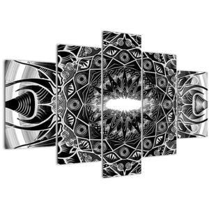 Fekete-fehér díszek képe (Modern kép, Vászonkép, 150x105 cm)