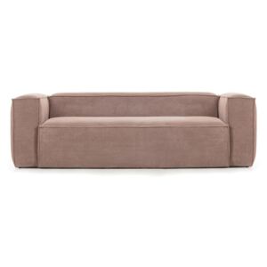 Blok rózsaszín kordbársony kanapé, 210 cm - La Forma