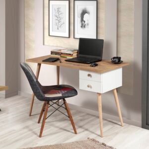 Balbina fenyő-fehér íróasztal 120 x 77 x 60 cm