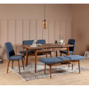 Vina dió-sötétkék asztal és szék szett (5 darab)