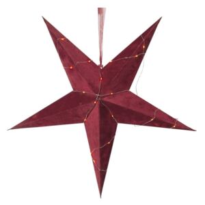 Velvet piros karácsonyi világító dekoráció - Star Trading