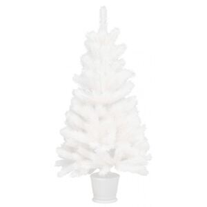 Fehér műkarácsonyfa élethű tűlevelekkel 90 cm