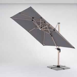 Napoli-Wood napernyő és talp szürke 300x 300 cm