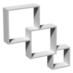 Velano Polc fali modulos összefonódó négyzet fehér (3 db-os)