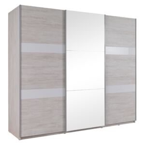 Tolóajtós Ruhás szekrény KOLOREDO 250 cm, 250x215x68,5, fehér tölgy