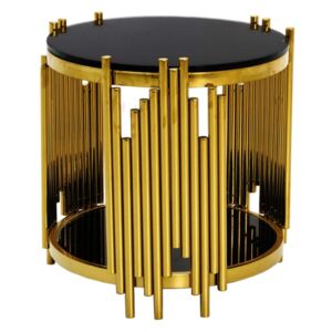 Ofélia kerek dohányzóasztal fekete-arany 60x53 cm