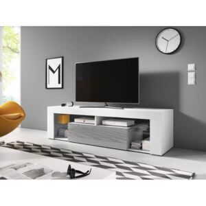 TV asztal/szekrény Liala (fehér + szürke fényes)