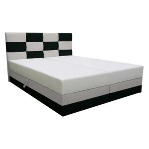 Franciaágy 140 cm Marion (ágyráccsal és matraccal) (fehér + fekete)