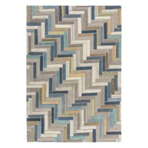 Russo szürke-kék gyapjú szőnyeg, 160 x 230 cm - Flair Rugs