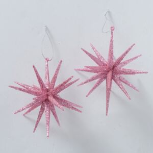 2 Darab Karácsonyfadísz, Műanyag Tove Rózsaszín, Ø15 cm
