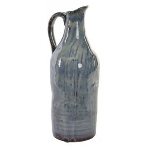 JR-148442-K - váza, homokkő, 15,5X14X37,5, füllel, lakk, kék