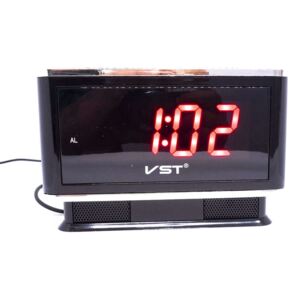 Digitális ébresztőóra piros számokkal (VST-721)