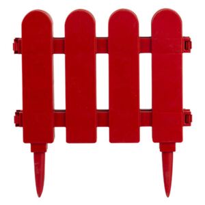Leszúrható műanyag kerítés, 1,5 m – piros