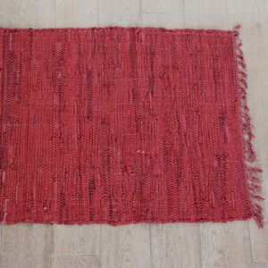 Home Design kis szőnyeg bőrből, piros 90x60 cm