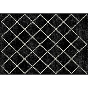 Szőnyeg, fekete/minta, 57x90 cm, MATES TYP 1