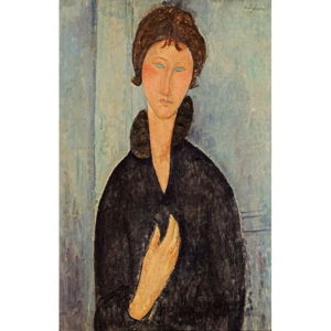 Woman with Blue Eyes, c.1918 Festmény reprodukció, Amedeo Modigliani
