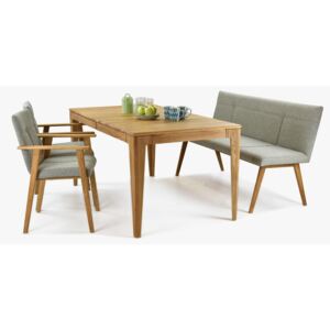 Étkező szett paddal és székekkel, tölgy, Alina + Avignon - 160 x 90 cm bővítés után 210 x 90 cm / 6 darab
