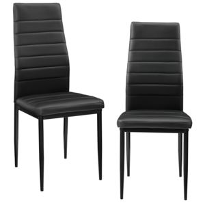 [en.casa]® Étkezőszék szett párnázott műbőr szék Graz 2 darabos szett 96 x 43 cm fekete