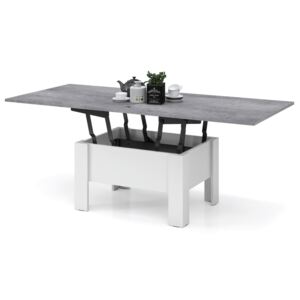 Mazzoni OSLO beton / fehér, összecsukható és kihajtható asztal
