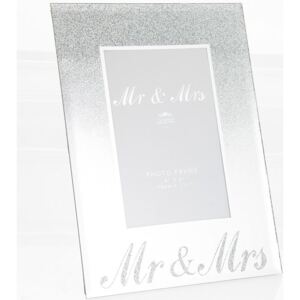 Képkeret glitter mirror ezüst Mr és Mrs 10*15 cm