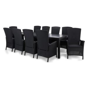 Asztal és szék garnitúra VG4290, Szín: Fekete + szürke