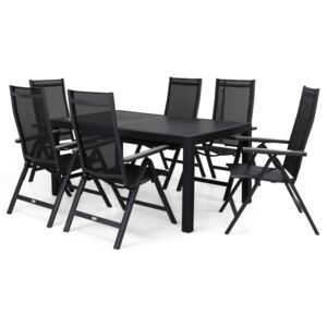 Asztal és szék garnitúra VG4066 Sötétszürke + fekete