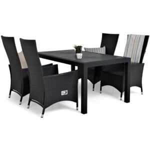 Asztal és szék garnitúra VG5989 Fekete + szürke