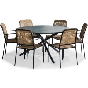 Asztal és szék garnitúra VG5351 Fekete + barna
