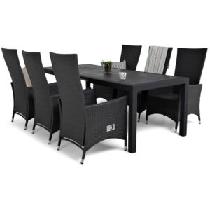Asztal és szék garnitúra VG5990 Fekete + szürke