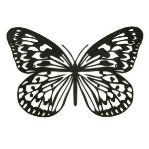 Pillangó fali fém dekoráció, fekete
