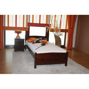 ANGEL magasított ágy + matrac + ágyrács, 90x200 cm, dió-lakk