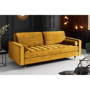 COZY VELVET design bársony kanapé - 225cm - okker