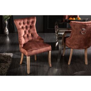 CASTLE elegáns bársony szék - barna