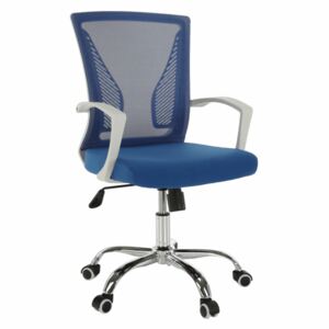 Irodai szék, kék|fehér|króm, IZOLDA