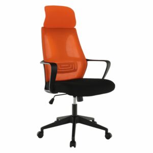 Irodai szék, fekete|narancssárga anyag, TAXIS
