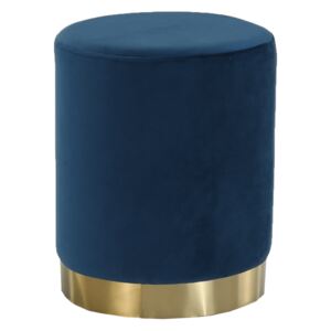 Puff, kék Velvet anyag|gold króm-arany, ALAZ