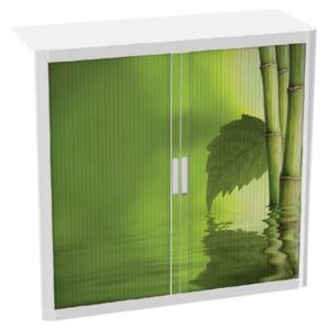 Paperflow Fém iratszekrény, rolós, 104 x 110 x 41,5 cm, bambusz%